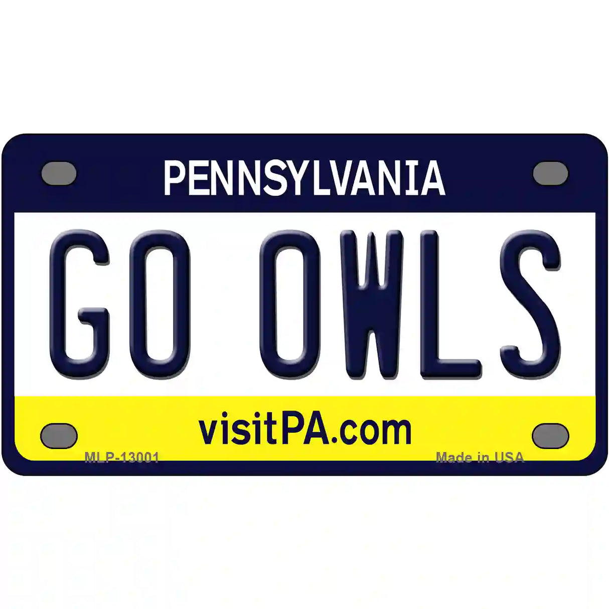 Go Owls Novelty Metal License Plate 4" x 2.2" (MLP)