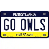 Go Owls Novelty Metal License Plate 4" x 2.2" (MLP)