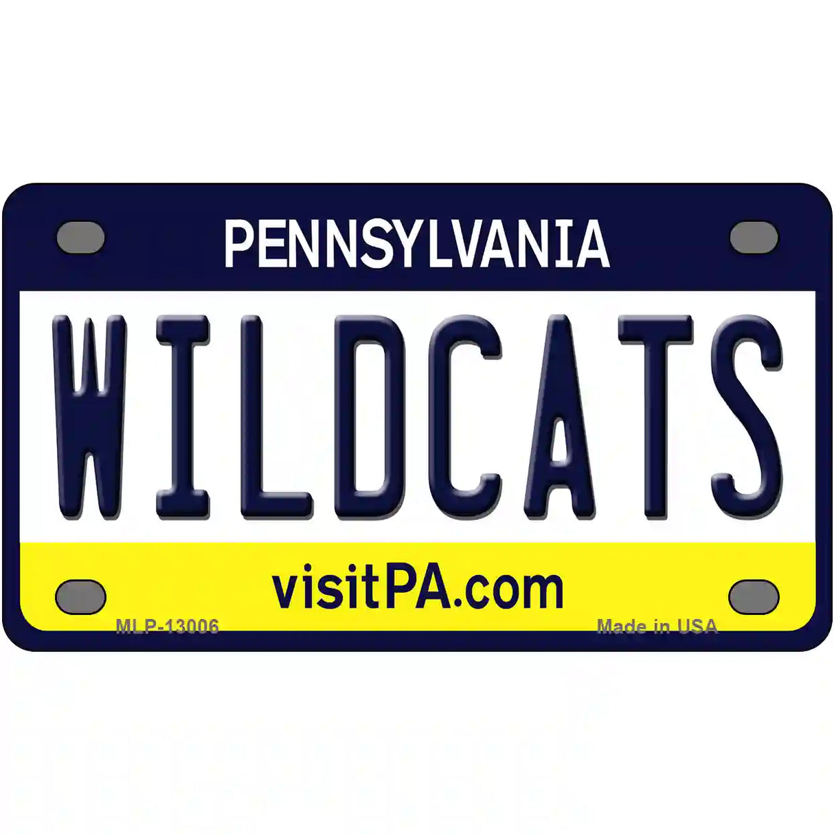 Wildcats Pennsylvania Novelty Metal License Plate 4" x 2.2" (MLP)