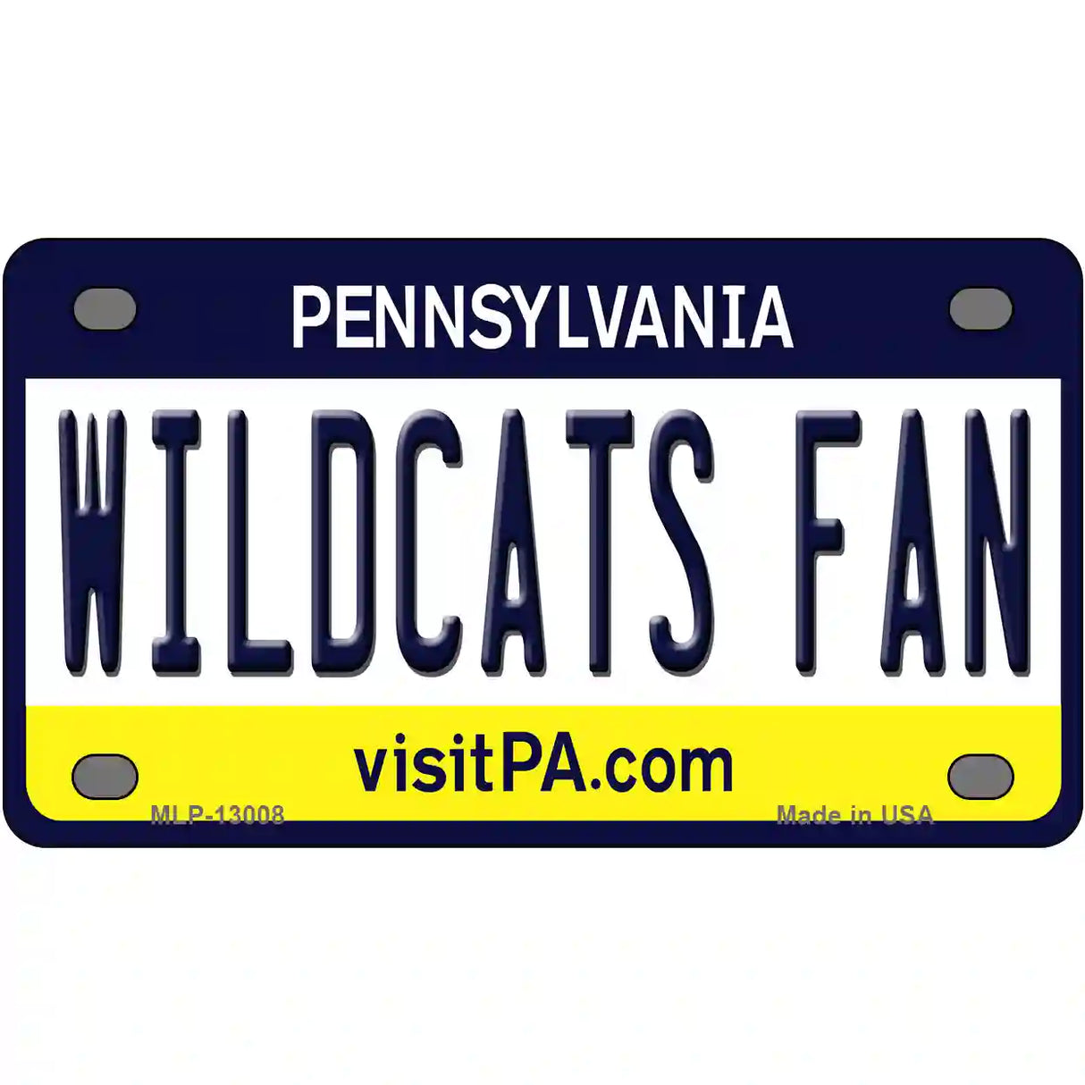 Wildcats Fan Pennsylvania Novelty Metal License Plate 4" x 2.2" (MLP)