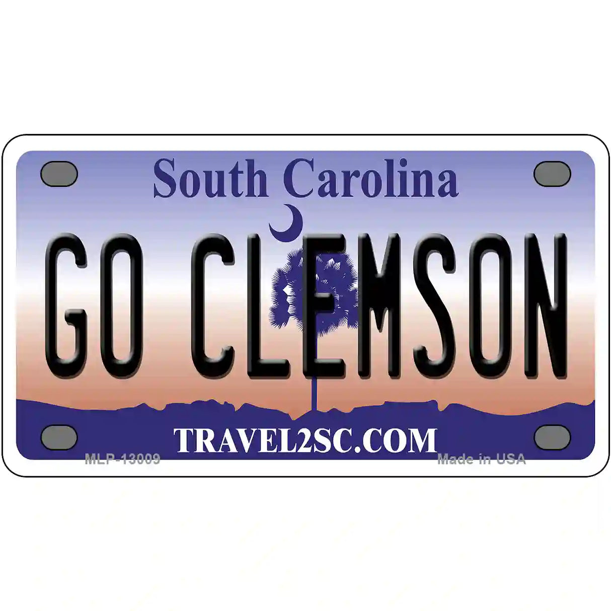 Go Clemson Novelty Metal License Plate 4" x 2.2" (MLP)