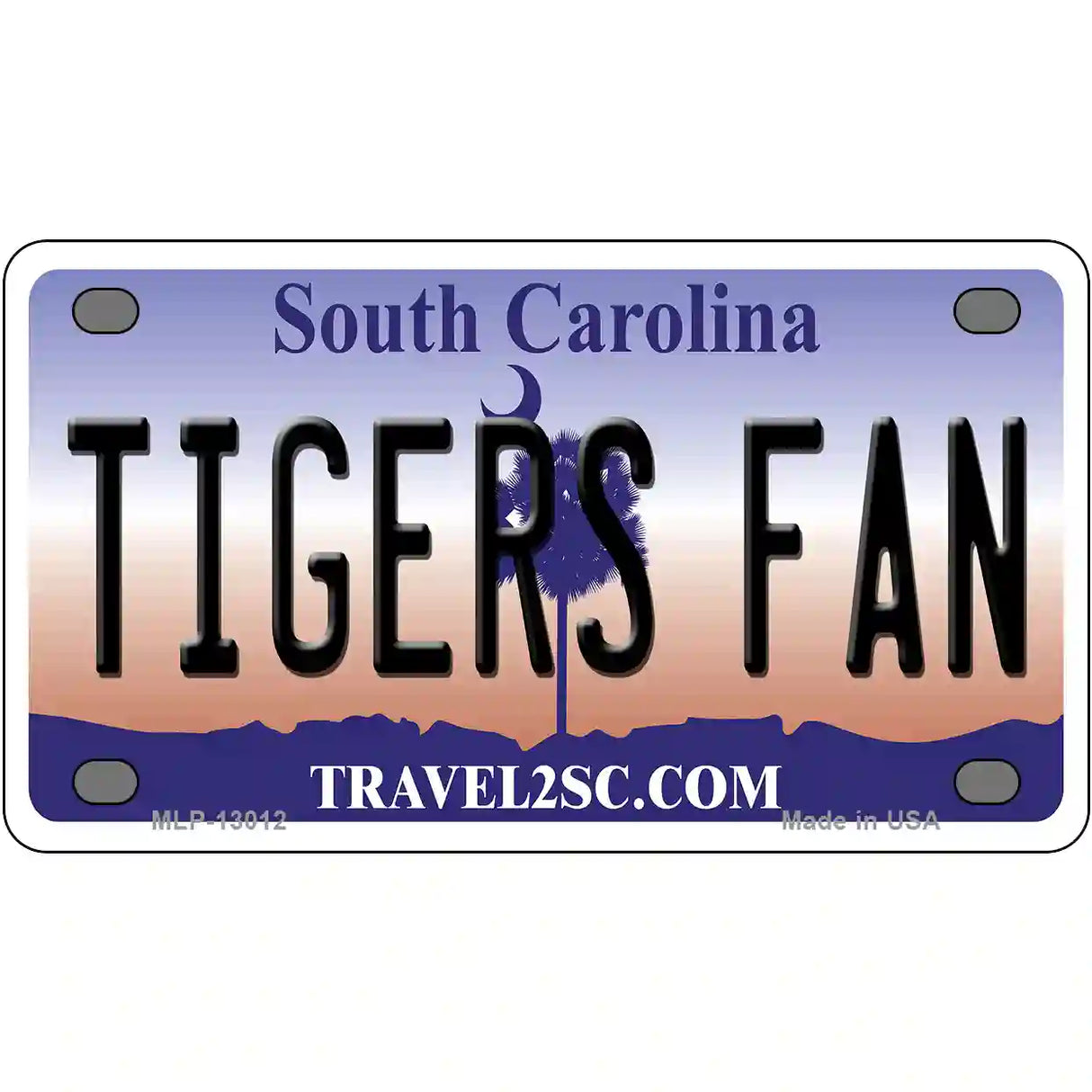 South Carolina Plate Tigers Fan Novelty Metal License Plate 4" x 2.2" (MLP)