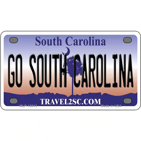 Go South Carolina Novelty Metal License Plate 4" x 2.2" (MLP)