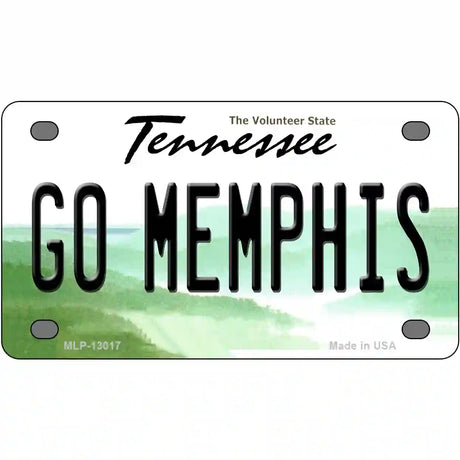 Go Memphis Novelty Metal License Plate 4" x 2.2" (MLP)