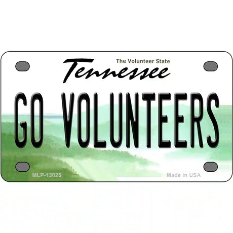 Go Volunteers Novelty Metal License Plate 4" x 2.2" (MLP)