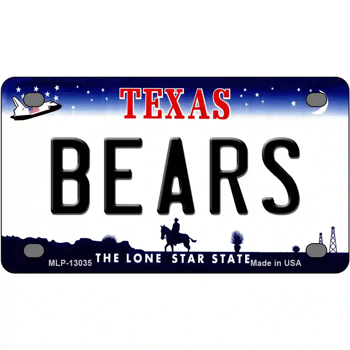 Bears Novelty Metal License Plate 4" x 2.2" (MLP)