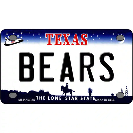 Bears Novelty Metal License Plate 4" x 2.2" (MLP)