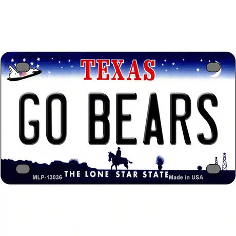 Go Bears Novelty Metal License Plate 4" x 2.2" (MLP)