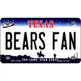 Bears Fan Novelty Metal License Plate 4" x 2.2" (MLP)