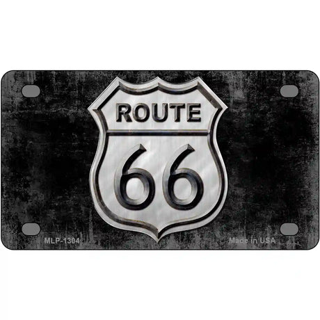 Route 66 Black & White Novelty Metal License Plate 4" x 2.2" (MLP)