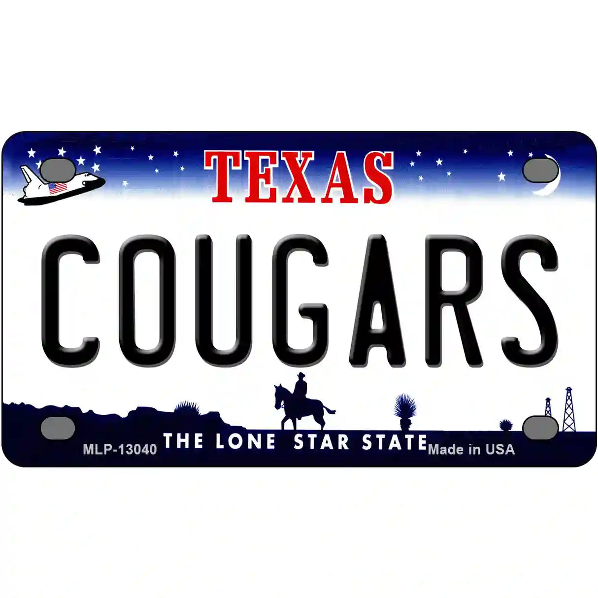 Cougars Novelty Metal License Plate 4" x 2.2" (MLP)