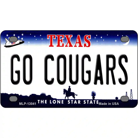 Go Cougars Novelty Metal License Plate 4" x 2.2" (MLP)