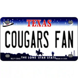 Cougars Fan Novelty Metal License Plate 4" x 2.2" (MLP)