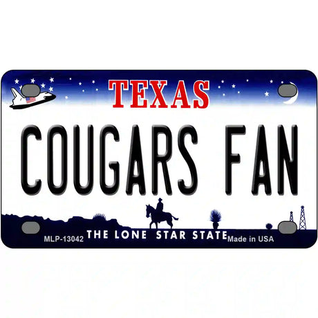 Cougars Fan Novelty Metal License Plate 4" x 2.2" (MLP)