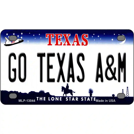 Go Texas A&M Novelty Metal License Plate 4" x 2.2" (MLP)