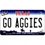 Go Aggies Texas Novelty Metal License Plate 4" x 2.2" (MLP)