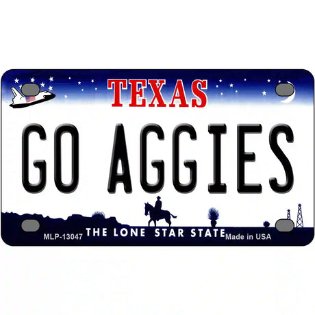 Go Aggies Texas Novelty Metal License Plate 4" x 2.2" (MLP)