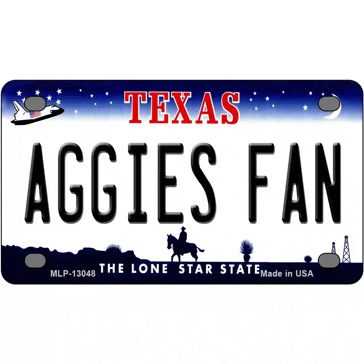 Aggies Fan Texas Novelty Metal License Plate 4" x 2.2" (MLP)