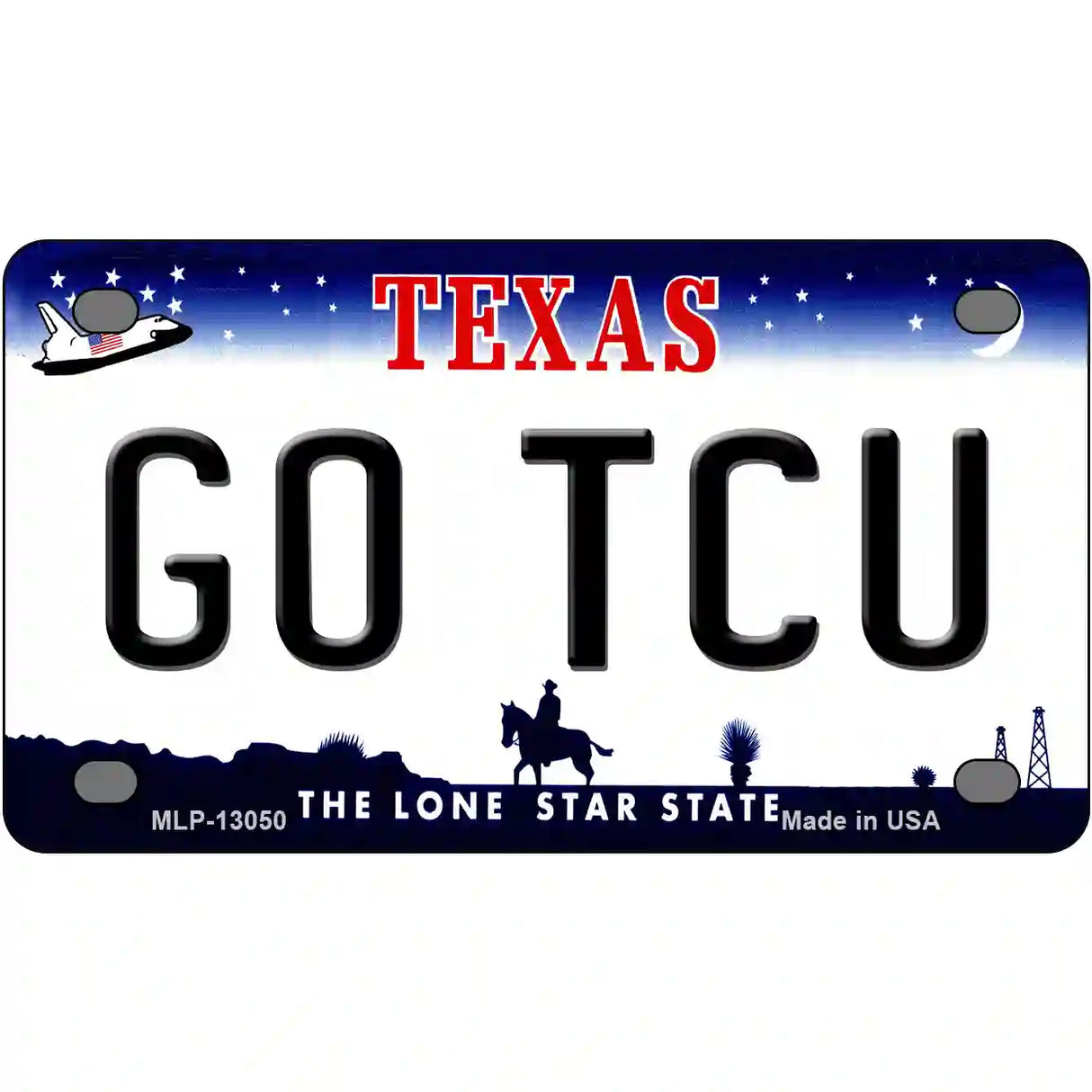 Go TCU Novelty Metal License Plate 4" x 2.2" (MLP)