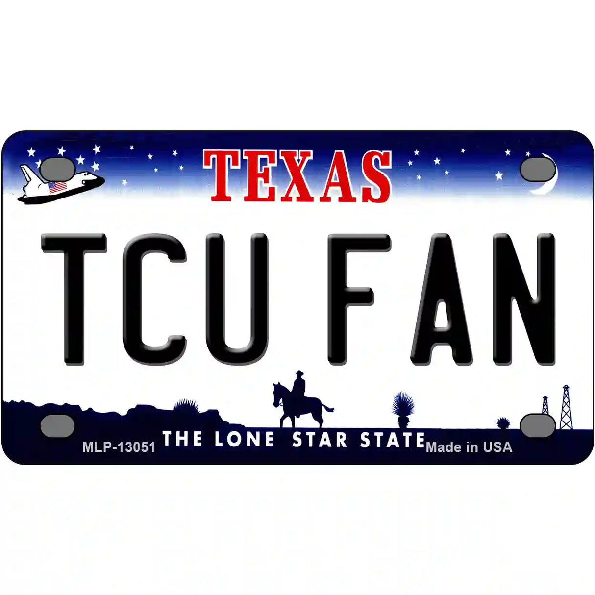 TCU Fan Novelty Metal License Plate 4" x 2.2" (MLP)