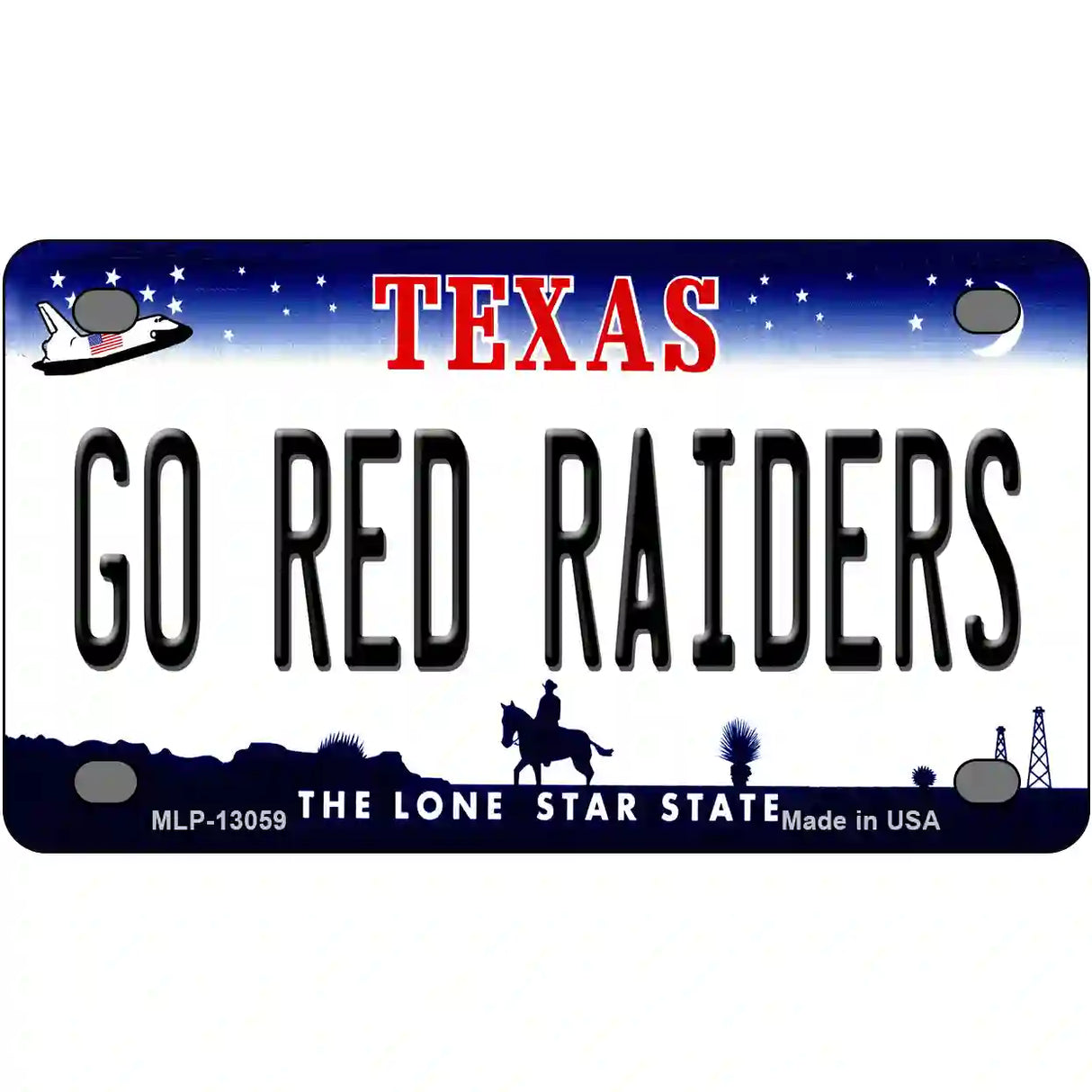 Go Red Raiders Novelty Metal License Plate 4" x 2.2" (MLP)