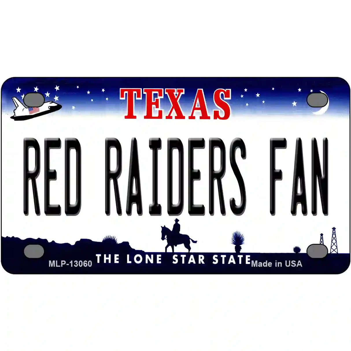 Red Raiders Fan Novelty Metal License Plate 4" x 2.2" (MLP)