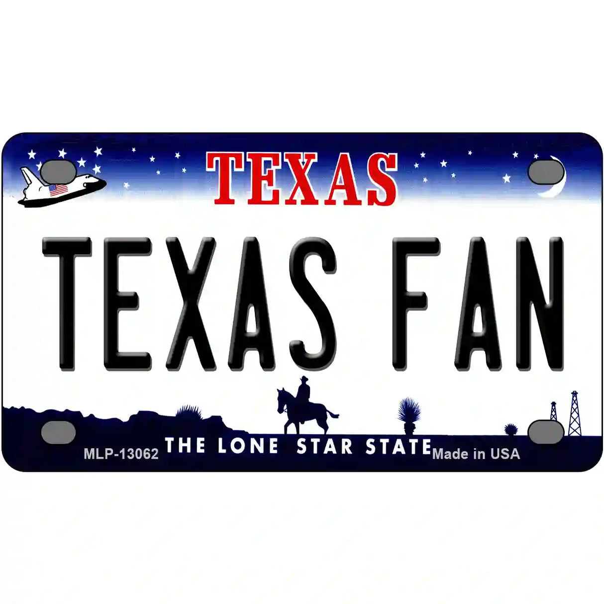 Texas Fan Novelty Metal License Plate 4" x 2.2" (MLP)