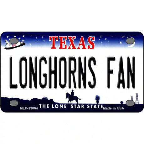 Longhorns Fan Novelty Metal License Plate 4" x 2.2" (MLP)