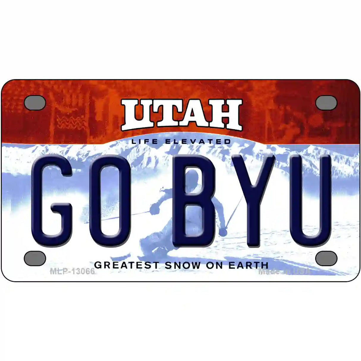 Go BYU Novelty Metal License Plate 4" x 2.2" (MLP)