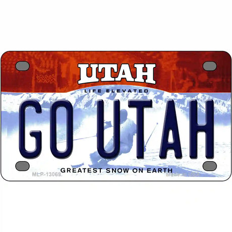 Go Utah Novelty Metal License Plate 4" x 2.2" (MLP)