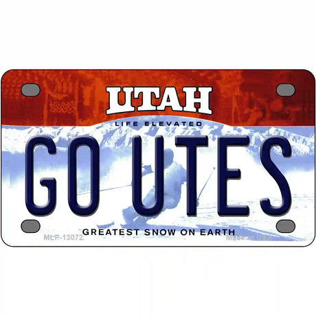 Go Utes Novelty Metal License Plate 4" x 2.2" (MLP)