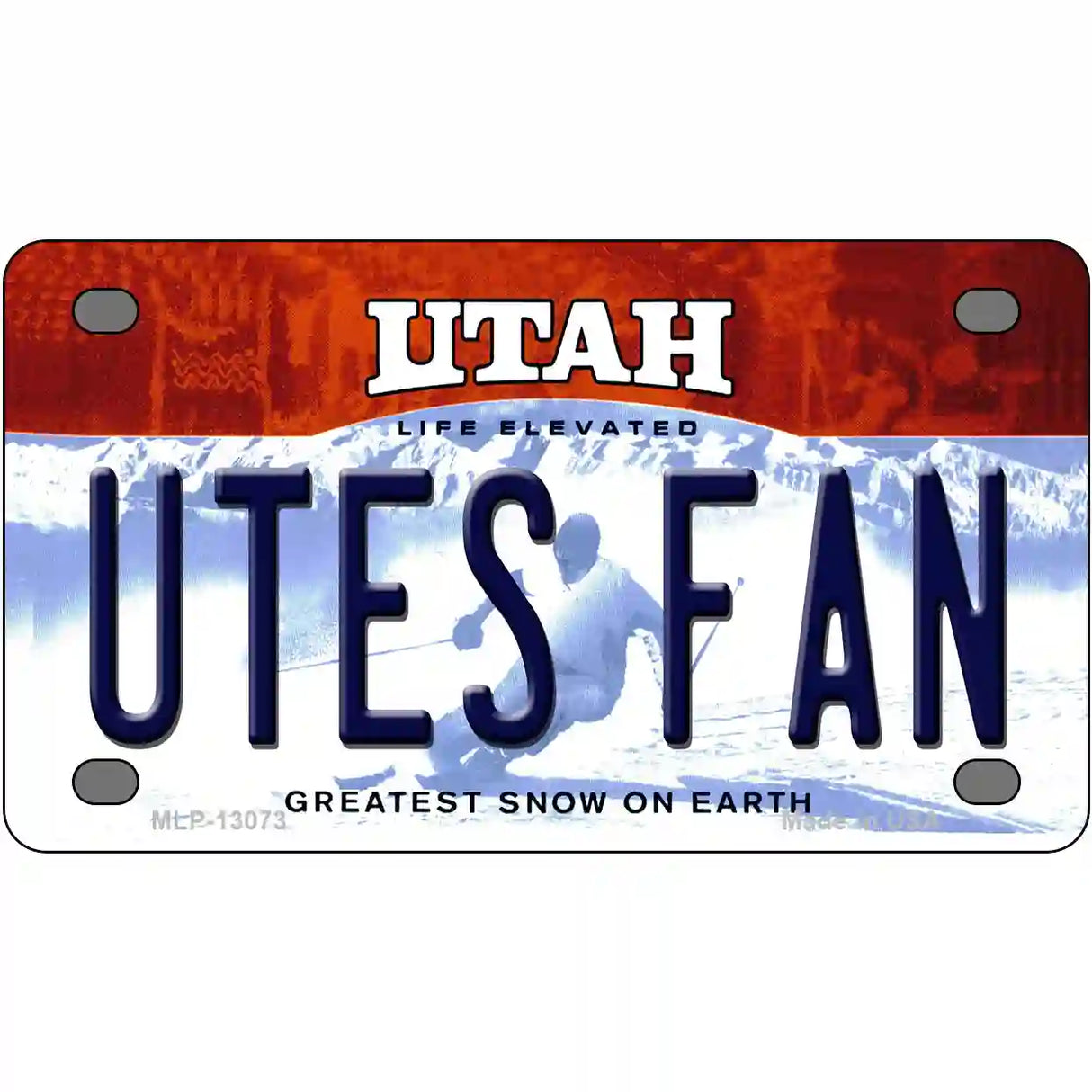 Utes Fan Novelty Metal License Plate 4" x 2.2" (MLP)