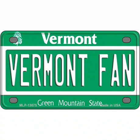 Vermont Fan Novelty Metal License Plate 4" x 2.2" (MLP)