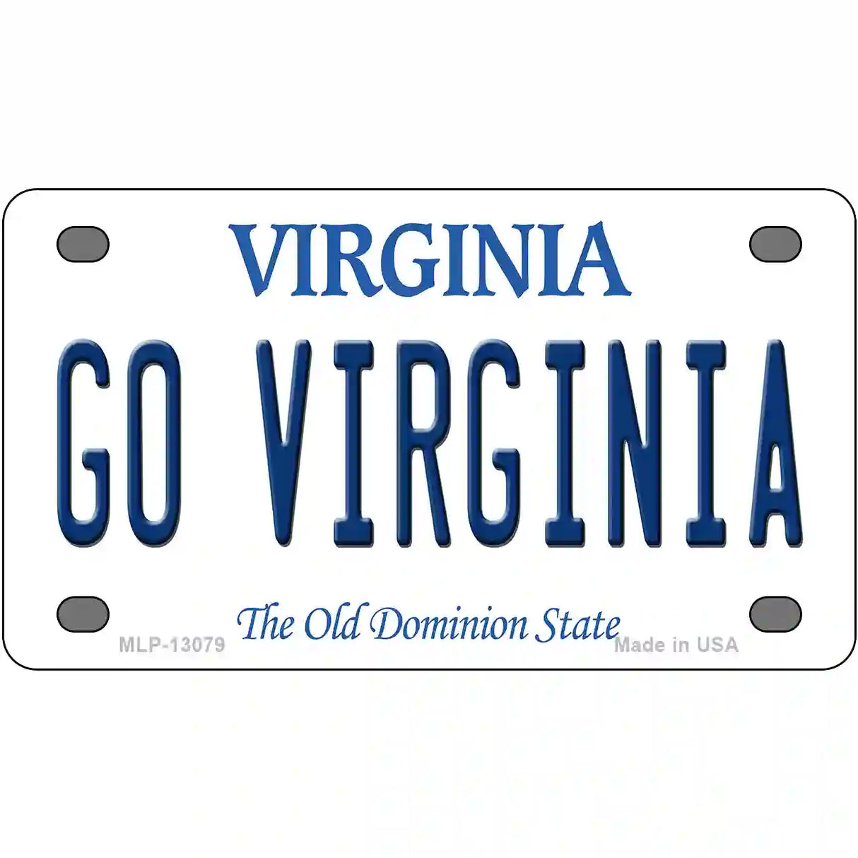 Go Virginia Novelty Metal License Plate 4" x 2.2" (MLP)