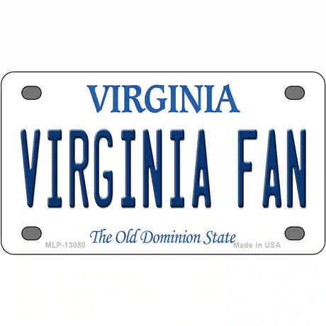 Virginia Fan Novelty Metal License Plate 4" x 2.2" (MLP)