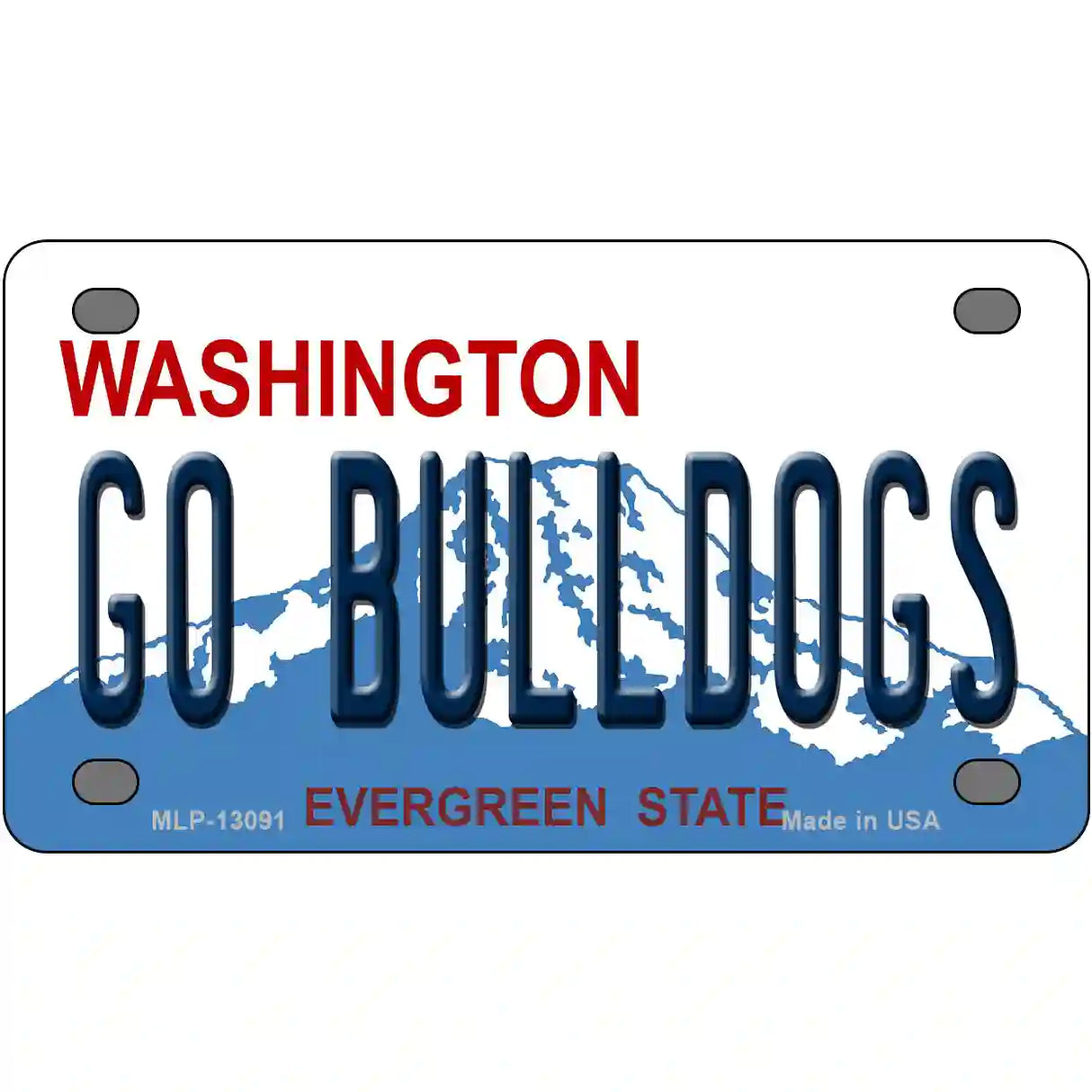 Go Bulldogs Washington Novelty Metal License Plate 4" x 2.2" (MLP)