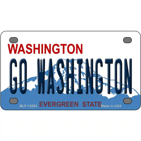 Go Washington Novelty Metal License Plate 4" x 2.2" (MLP)