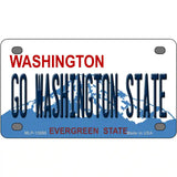 Go Washington State Novelty Metal License Plate 4" x 2.2" (MLP)