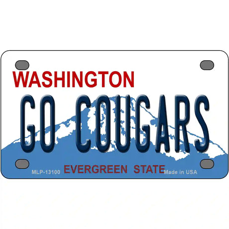 Go Cougars Washington Novelty Metal License Plate 4" x 2.2" (MLP)