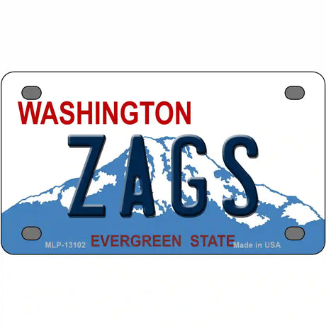 Zags Novelty Metal License Plate 4" x 2.2" (MLP)