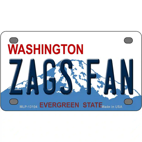 Zags Fan Novelty Metal License Plate 4" x 2.2" (MLP)