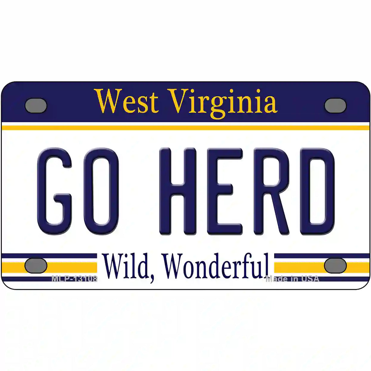 Go Herd Novelty Metal License Plate 4" x 2.2" (MLP)