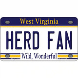 Herd Fan Novelty Metal License Plate 4" x 2.2" (MLP)