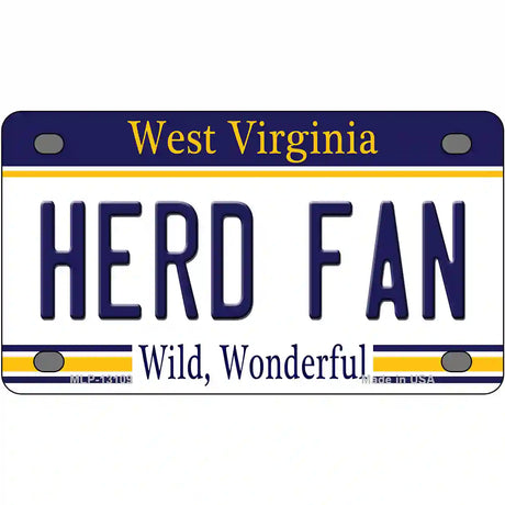 Herd Fan Novelty Metal License Plate 4" x 2.2" (MLP)