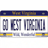 Go West Virginia Novelty Metal License Plate 4" x 2.2" (MLP)