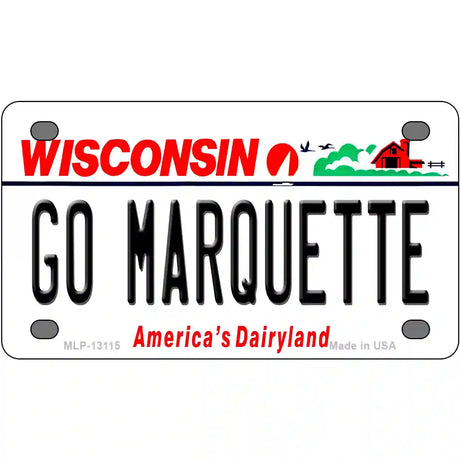 Go Marquette Novelty Metal License Plate 4" x 2.2" (MLP)