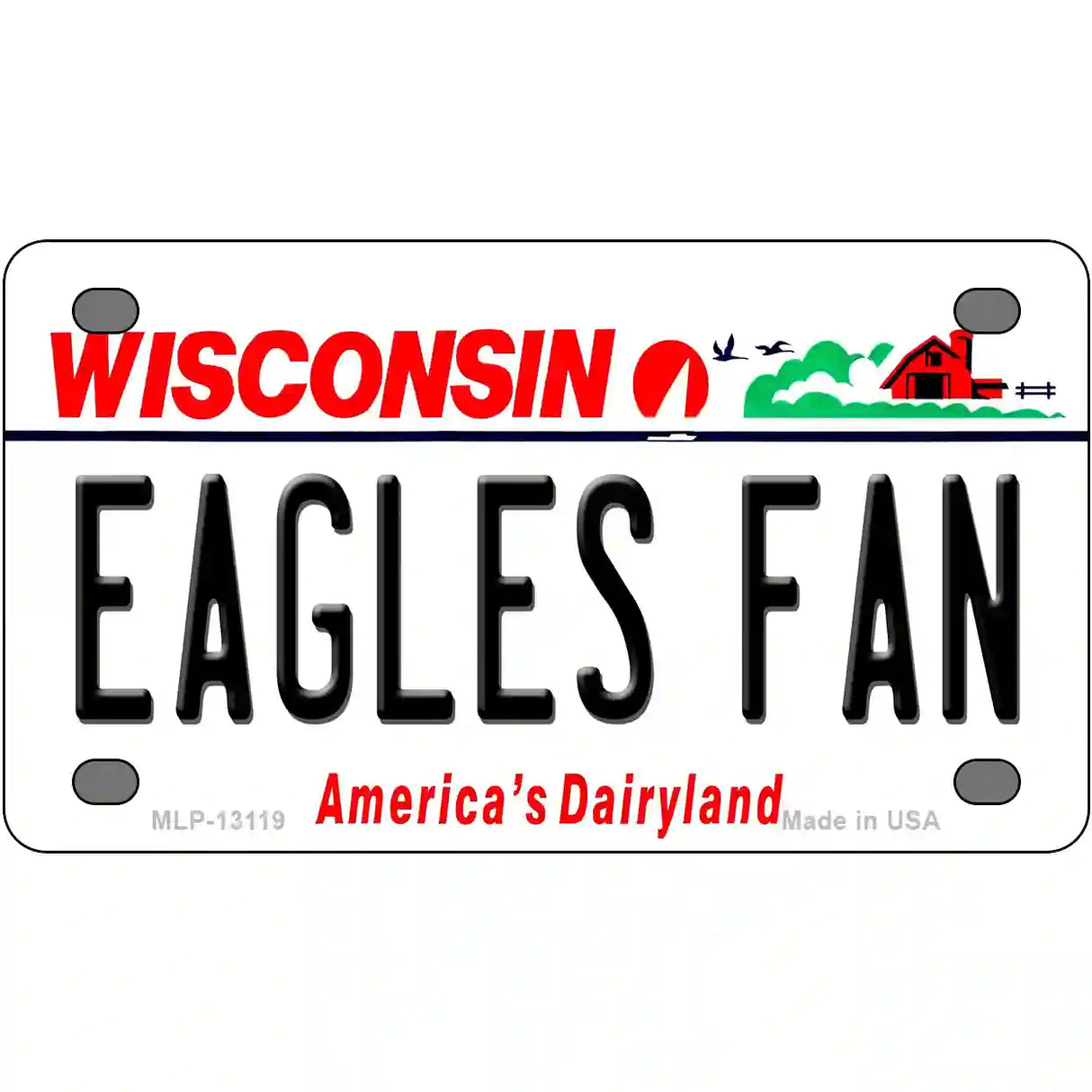 Eagles Fan Wisconsin Novelty Metal License Plate 4" x 2.2" (MLP)