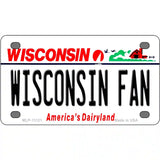 Wisconsin Fan Novelty Metal License Plate 4" x 2.2" (MLP)