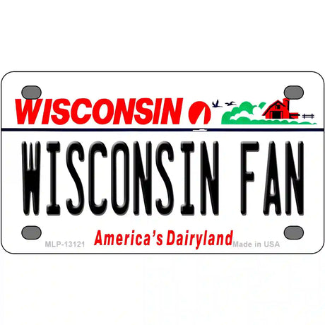 Wisconsin Fan Novelty Metal License Plate 4" x 2.2" (MLP)