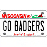 Go Badgers Novelty Metal License Plate 4" x 2.2" (MLP)